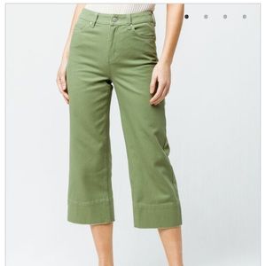 Sky and sparrow twill crop wide leg pants